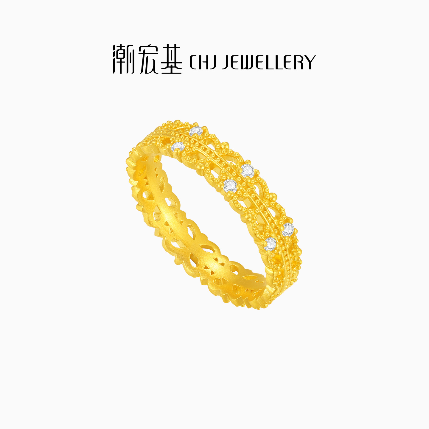 潮宏基小公主黄金钻石戒指