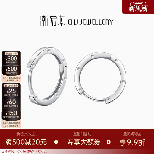 CHJ/潮宏基铂金白金耳钉