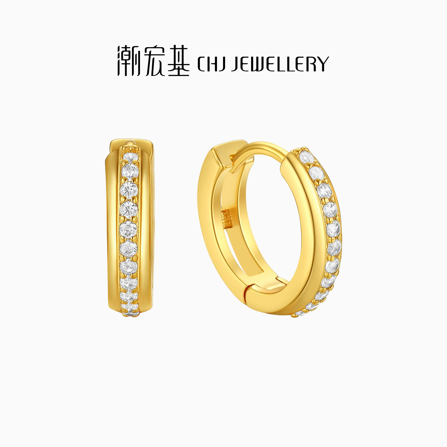 潮宏基追光S925银耳钉银耳环耳饰耳扣个性时尚女礼物J