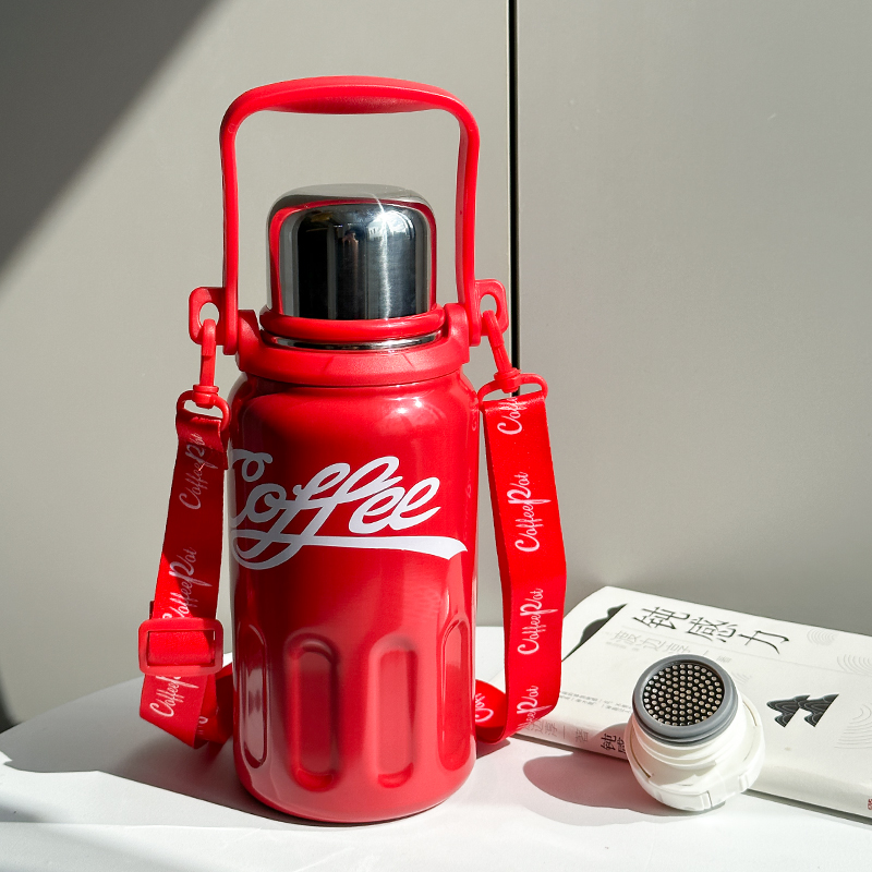 运动保温杯大容量简约带盖杯子