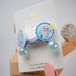 五对包邮精致外单流沙公主双头发绳儿童中号橡皮筋扎得紧绕绕头绳