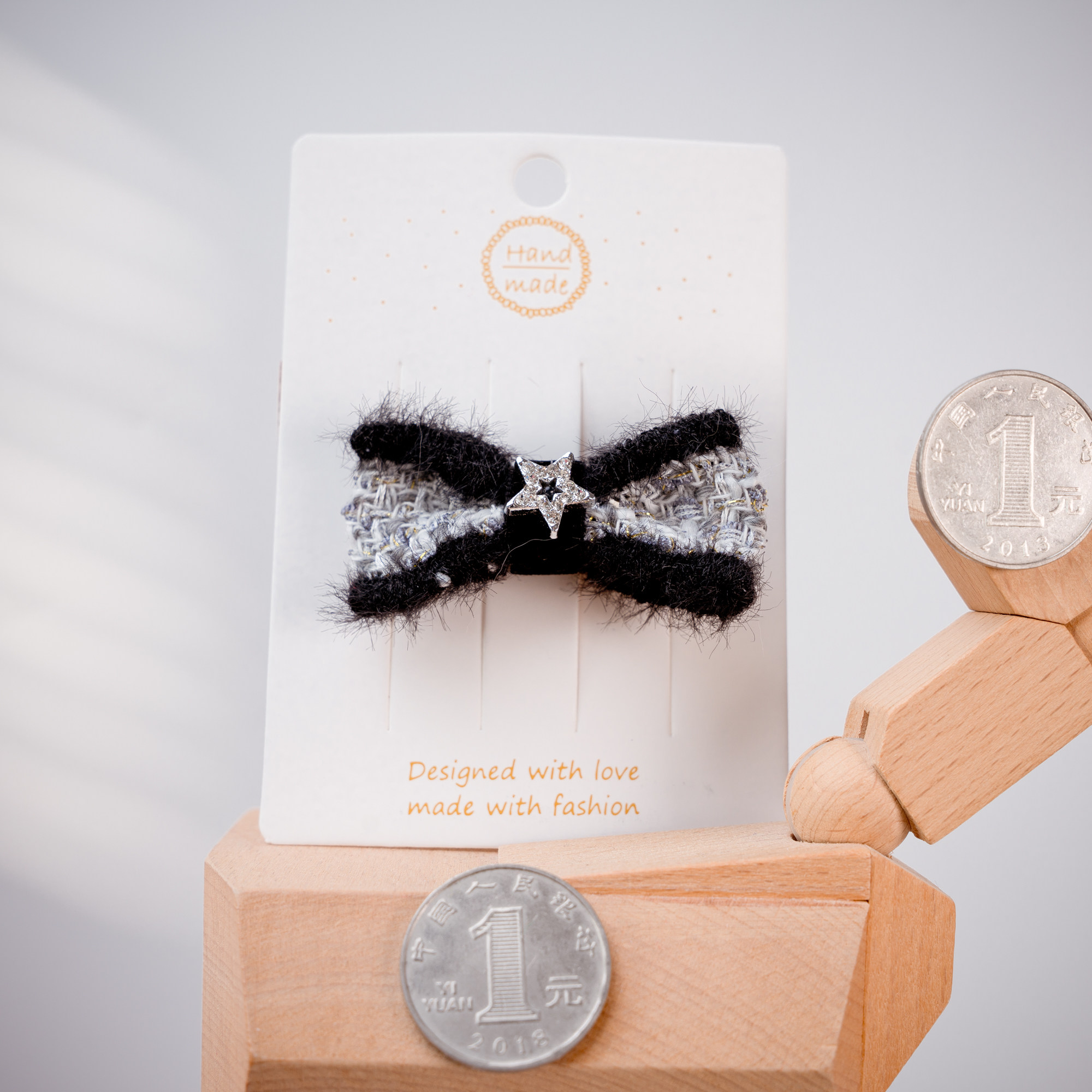 五只包邮布艺充棉蝴蝶结儿童全包发夹婴幼儿侧边夹安全刘海夹头饰