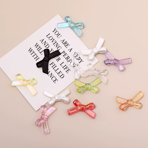 Японские белые прозрачные бусины с бантиком, аксессуар для волос ручной работы, серьги, ожерелье, аксессуары, DIY