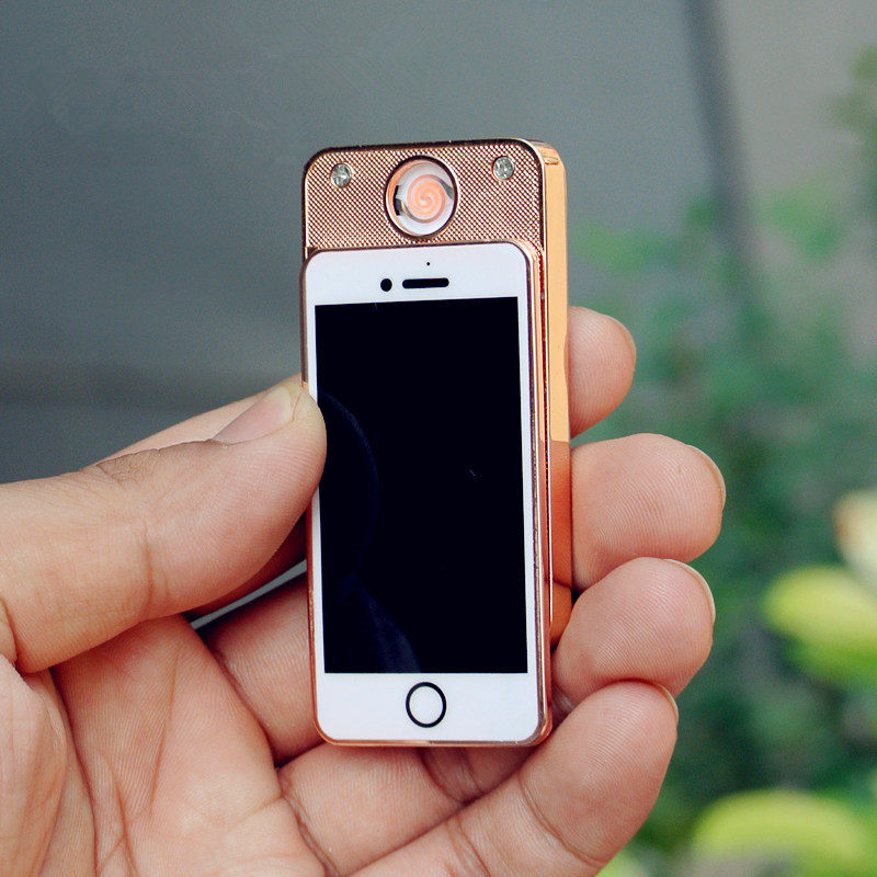 迷你手机点烟器USB充电打火机超薄金属机身创意 个性男女生日礼物