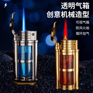 透明打火机防风送男友网红创意个性潮电子可充气高级新型耐用金属