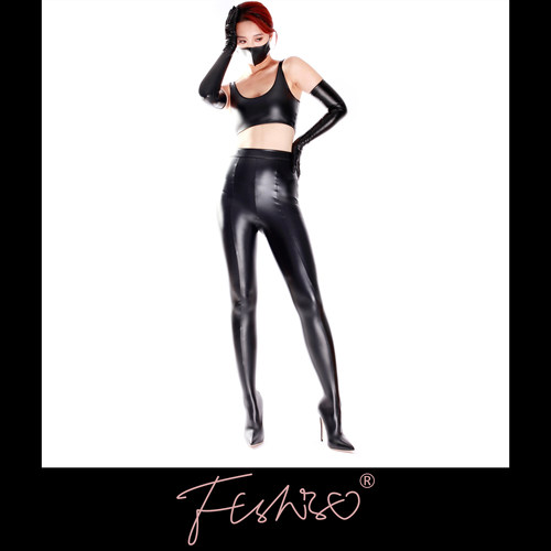 Ftshist性感尖头超高细跟连裤靴