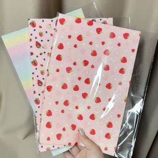 草莓图案闪亮布料格利特鞋材箱包饰品拼豆DIY闪光皮革格丽特 1MM