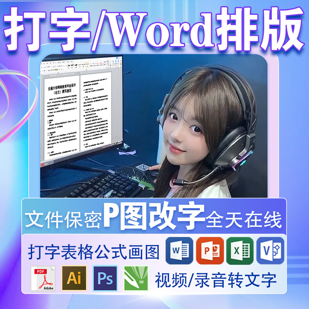 word文档排版美化表格制作代做调整格式修改文件编辑目录页码整理
