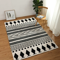 Phong cách Bắc Âu phong cách dân tộc đen trắng Ma-rốc Thổ Nhĩ Kỳ thảm phòng khách phòng ngủ sofa bàn cà phê mat hình chữ nhật - Thảm thảm lông lót sàn