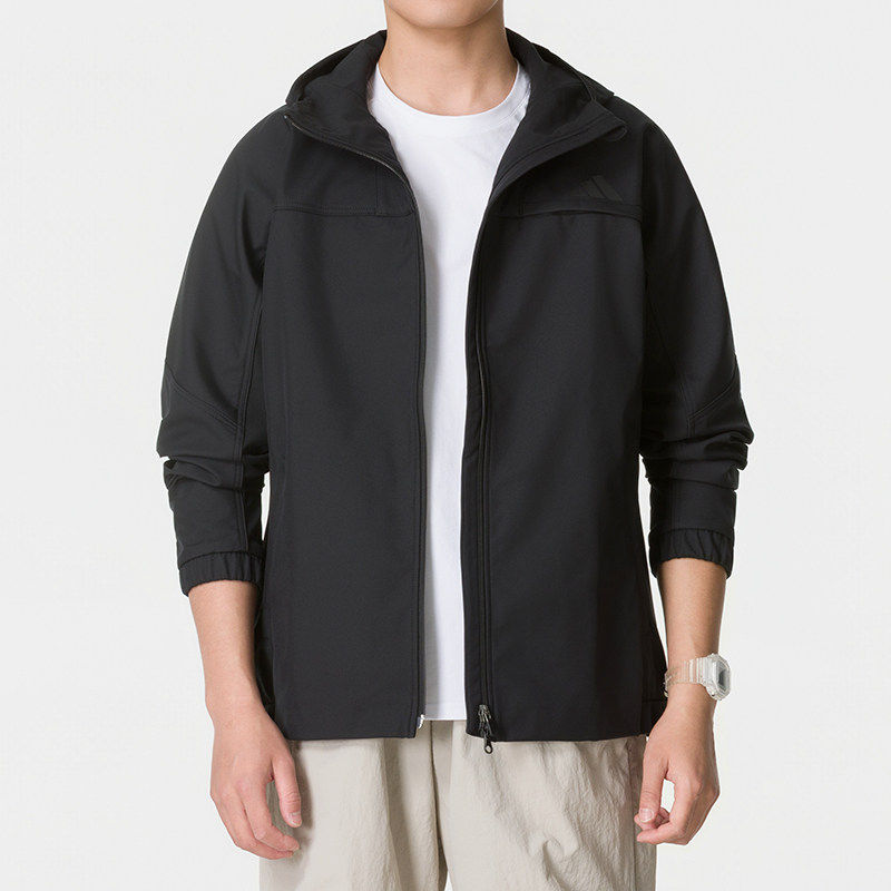 adidas阿迪达斯官方正品运动服男冬季休闲连帽加绒防风外套KW3365