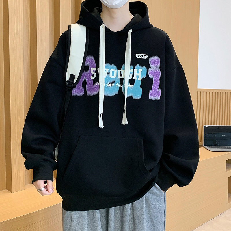 连帽卫衣男孩春秋季新款高中初中学生青少年外套大童男装潮流上衣