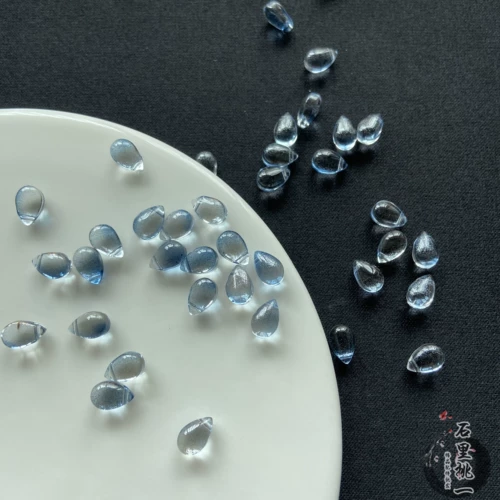 50 шт., стеклянная капля воды, 6*9 мм, маленькая капля воды, поперечное отверстие, сделай сам, заколка для волос, повязка на голову, серьги, материал, стеклянные бусины