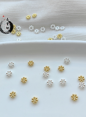 【20颗】18K包金保色雪花片合金隔片diy手工制作发簪手串头饰配件