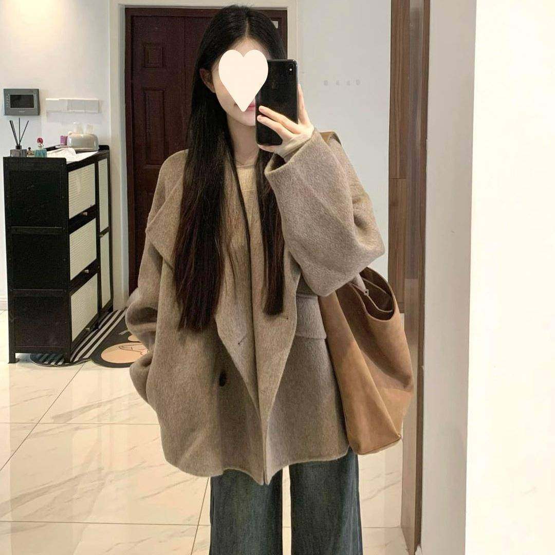 韩系呢子大衣女2025新款秋冬小个子羊毛宽松慵懒风毛呢外套感,女装/女士精品,大码呢大衣,淘宝优惠券,粉丝福利购,淘宝优惠卷
