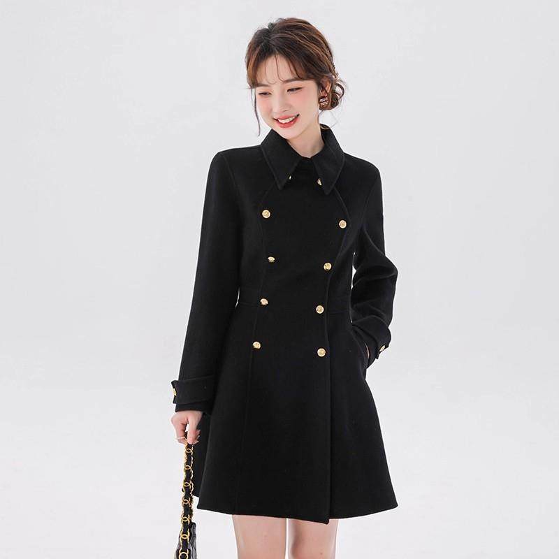 秋冬新款双排扣毛呢外套女显瘦收腰大衣小个子修身风衣中长款,女装/女士精品,毛呢外套,淘宝优惠券,粉丝福利购,淘宝优惠卷