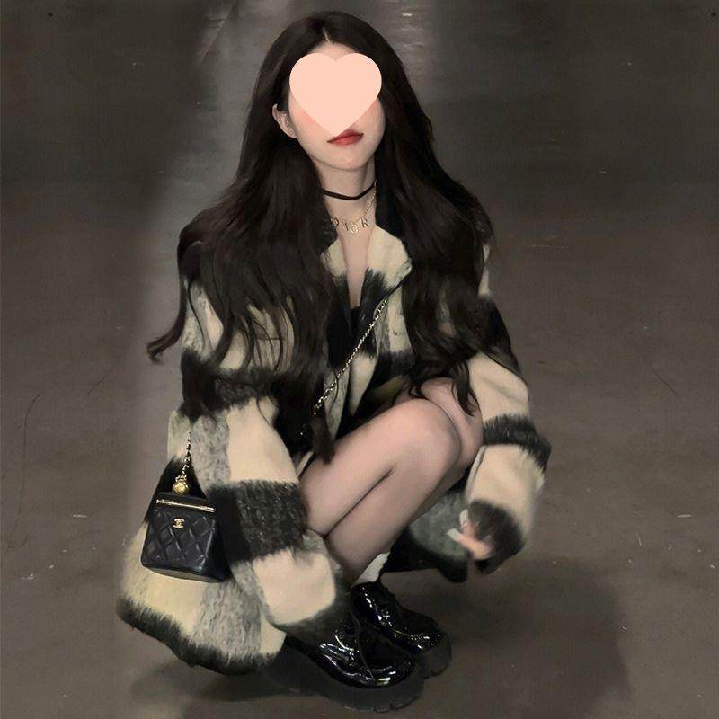 复古格子毛呢小香风外套女秋冬新款宽松显瘦气质西装中长款大衣潮,女装/女士精品,大码呢大衣,淘宝优惠券,粉丝福利购,淘宝优惠卷