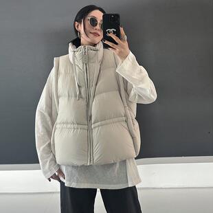 高级感白鸭绒羽绒马甲女外穿2025冬新款时尚休闲大款加厚坎肩背心