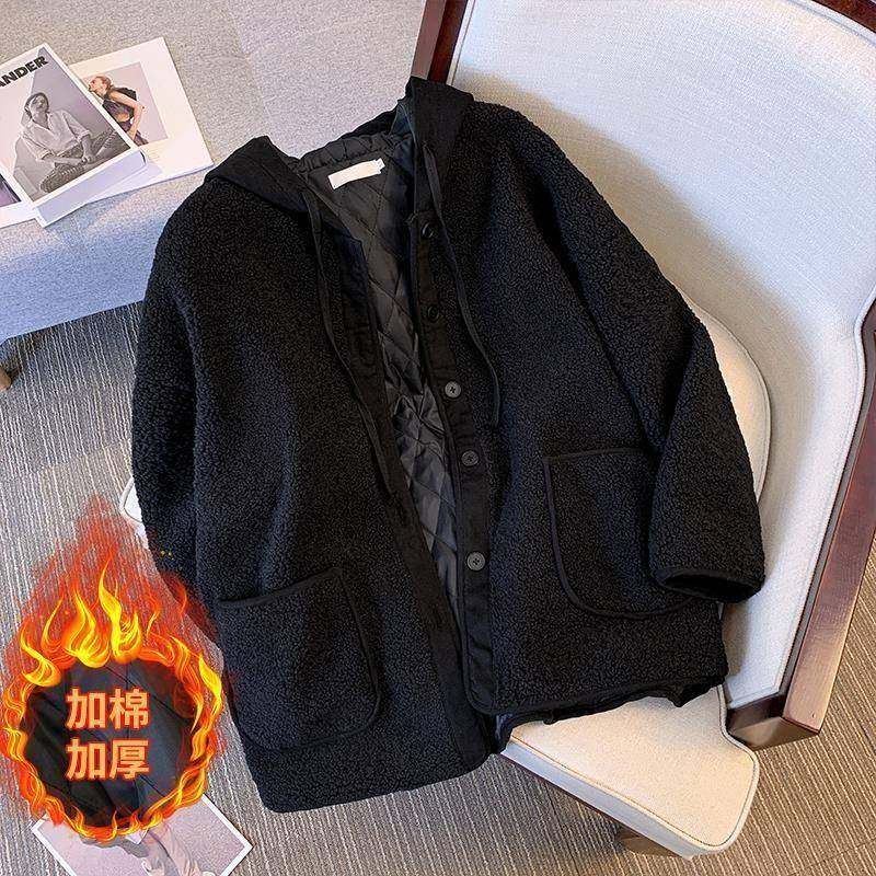 加棉加厚连帽羊羔绒外套女秋冬款大码胖mm显瘦欧货中长款棉衣棉服,女装/女士精品,棉衣/棉服,淘宝优惠券,粉丝福利购,淘宝优惠卷