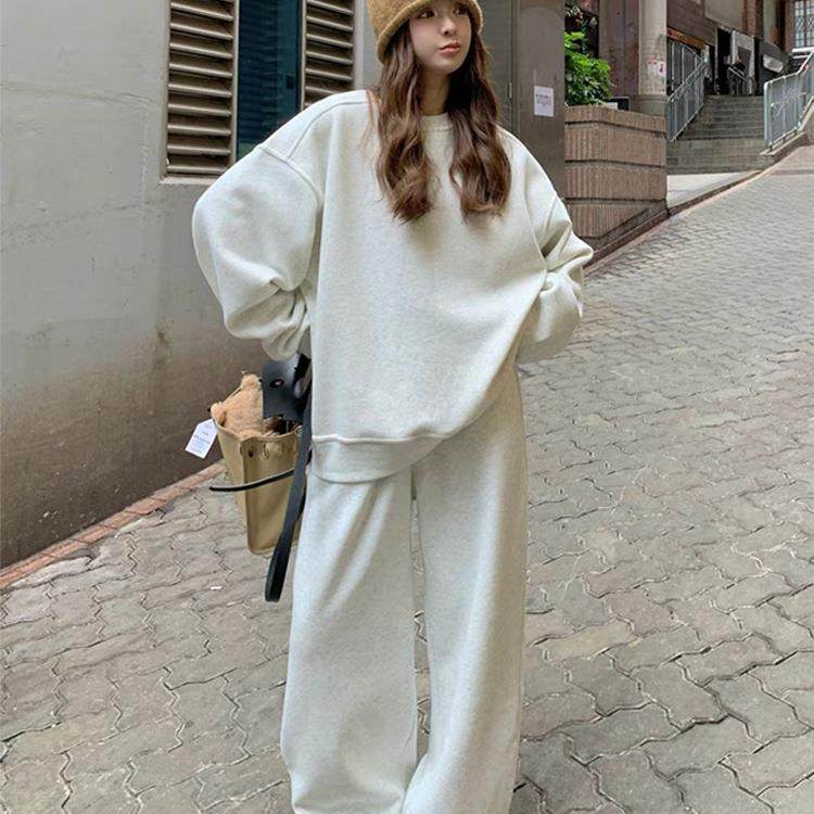 盐系慵懒风运动服套装女秋季学生宽松时尚纯棉卫衣休闲两件套跑步,女装/女士精品,时尚套装,淘宝优惠券,粉丝福利购,淘宝优惠卷