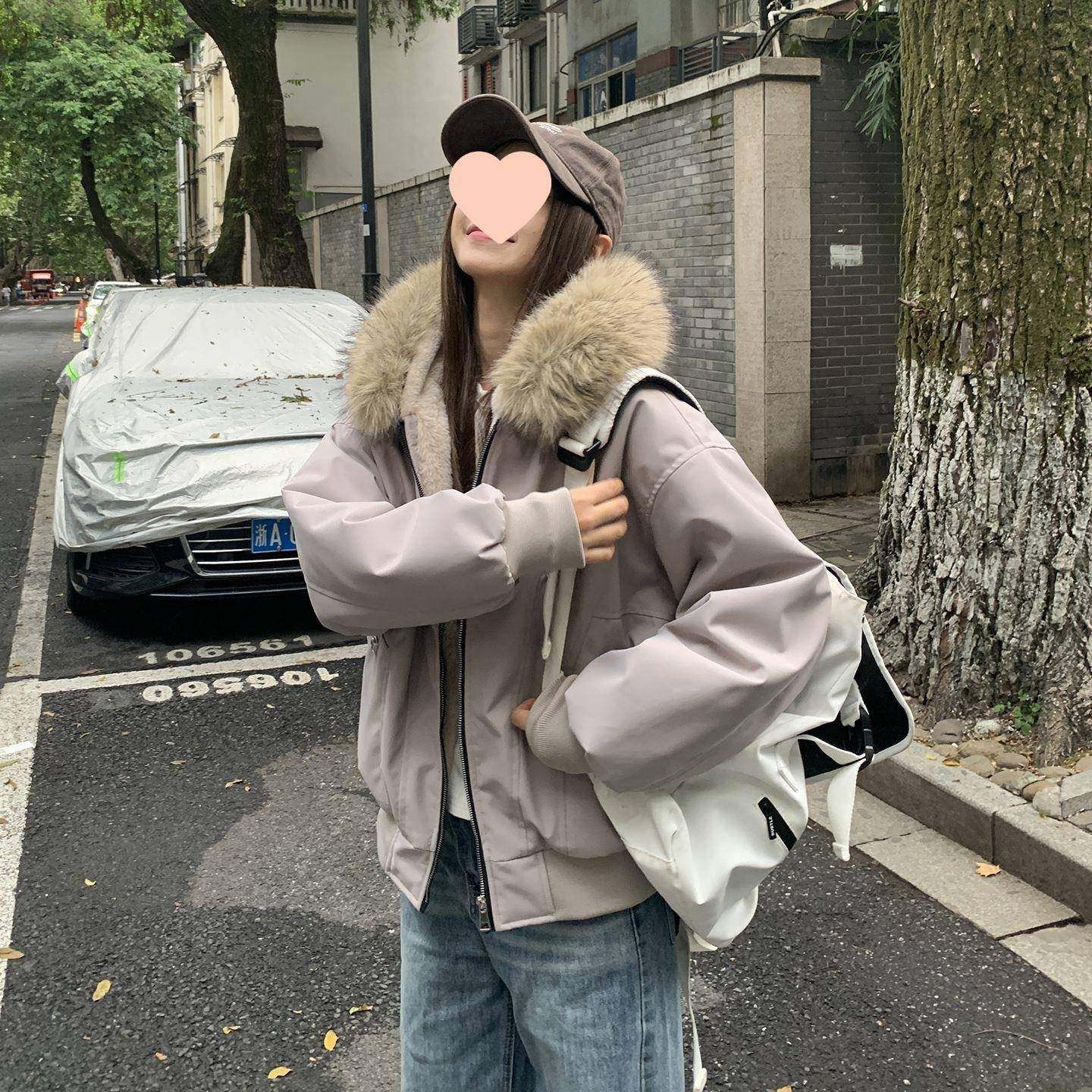 复古座山雕毛领外套冬季加厚连帽棉衣克服短款棉服派克服潮流宽松,女装/女士精品,棉衣/棉服,淘宝优惠券,粉丝福利购,淘宝优惠卷