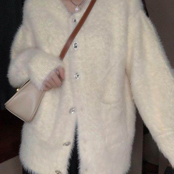 开衫毛衣新款秋冬季宽松水貂加厚甜美慵懒百搭秋冬针织外套上衣,女装/女士精品,毛衣,淘宝优惠券,粉丝福利购,淘宝优惠卷