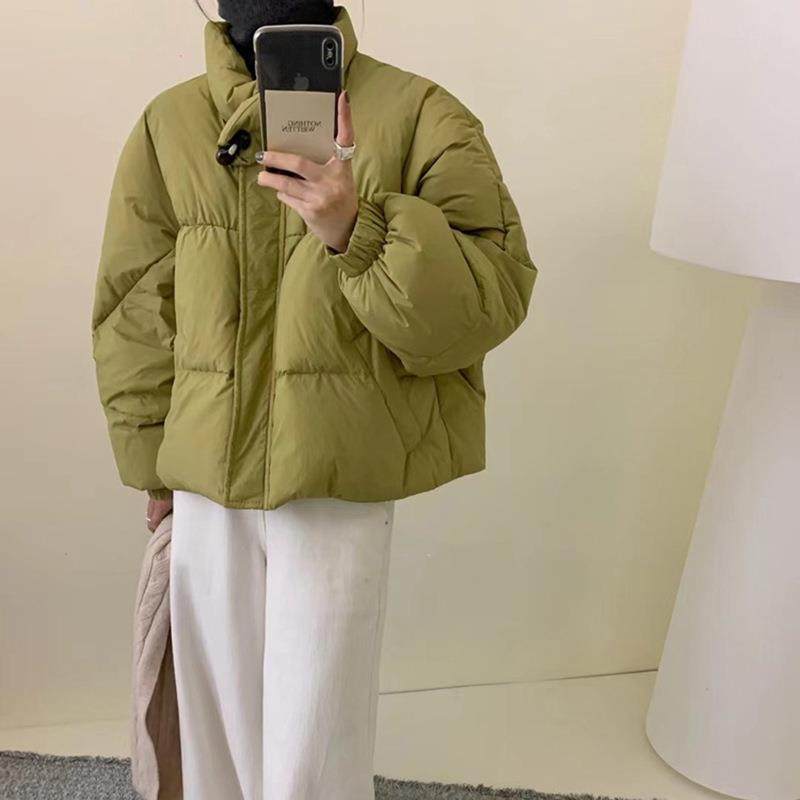 立领小面包羽绒服女2025冬季时尚甜美牛角扣保暖小个子白鸭绒外套,女装/女士精品,羽绒服,淘宝优惠券,粉丝福利购,淘宝优惠卷