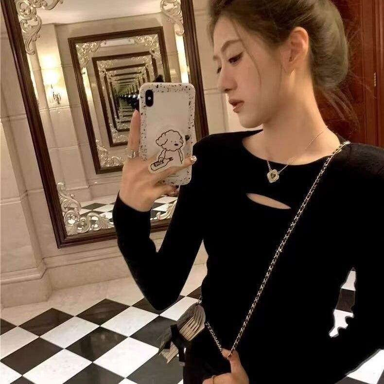 早秋季美式复古针织打底衫女秋2025年冬新款辣妹长袖t恤内搭上衣,女装/女士精品,毛针织衫,淘宝优惠券,粉丝福利购,淘宝优惠卷