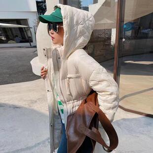 高奢90白鸭绒设计感分叉帽长款羽绒服女2025冬季时尚收腰过膝外套