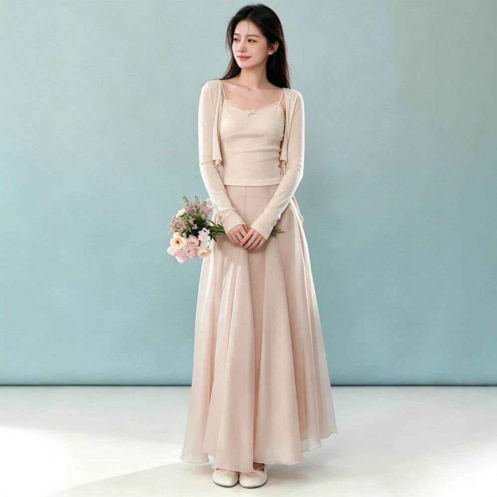 一颗小野莓韩系甜美粉色女套装2026年春季新款超火减龄穿搭三件套