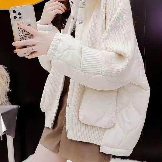 大码胖mm200斤设计感拼接毛衣开衫女厚短款网红超火秋冬新款外套,女装/女士精品,毛针织衫,淘宝优惠券,粉丝福利购,淘宝优惠卷