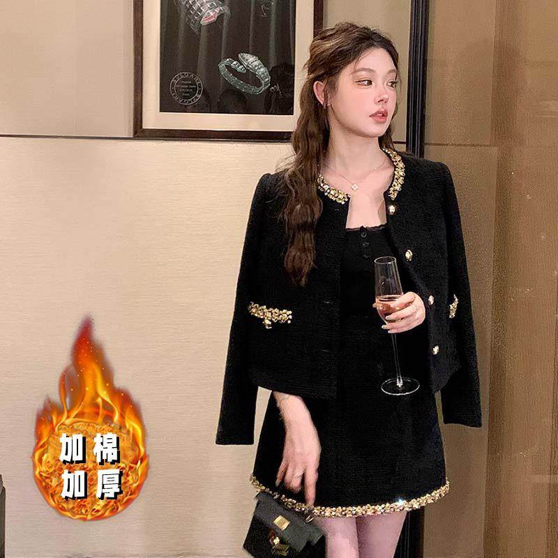 高级感小香风时尚套装女2025新款秋冬气质名媛短外套半身裙两件套,女装/女士精品,时尚套装,淘宝优惠券,粉丝福利购,淘宝优惠卷