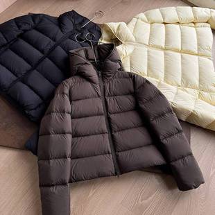 高端90白鸭绒鱼骨排骨连帽羽绒服女短款2025冬季时尚不臃肿外套潮