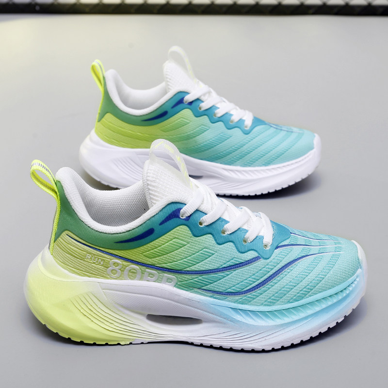 儿童跑步鞋中大童男孩网鞋春秋季超轻减震竞速男童运动鞋系带软底