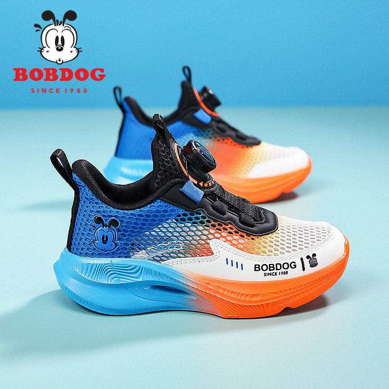 巴布豆2026春夏新款男童跑步鞋儿童运动鞋单网男孩春天小学生软底