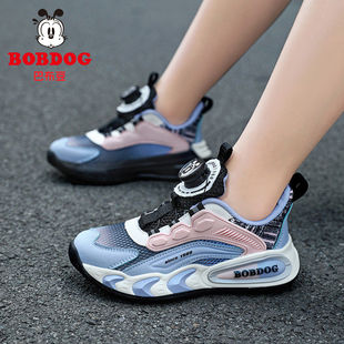 巴布豆儿童跑步鞋女童运动鞋软底单网透气防滑中大童夏天新款女孩