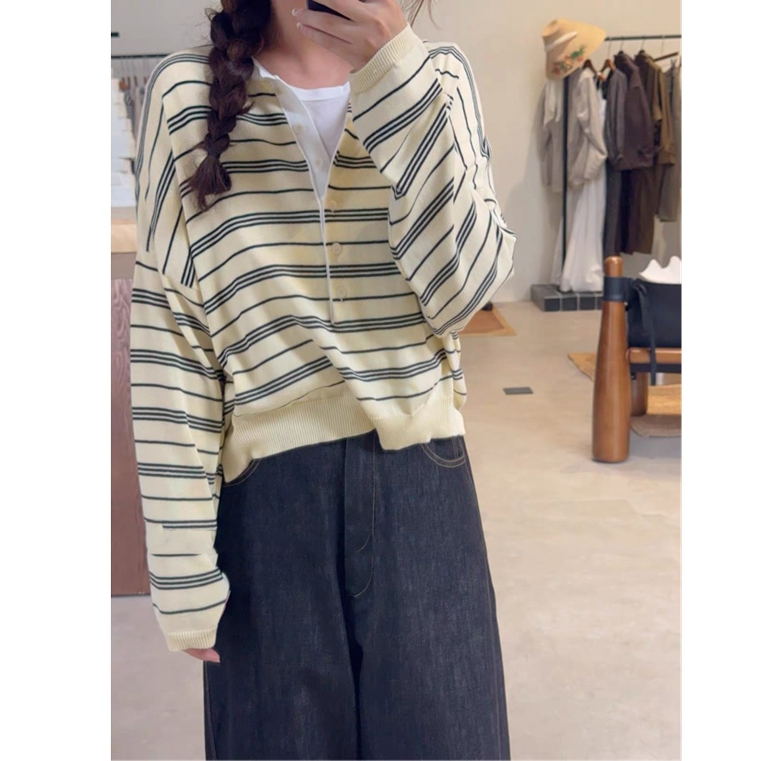 西班牙Cor！25早秋~蛋奶系列配色~亨利领条纹~小众买手圆领针织衫,女装/女士精品,T恤,淘宝优惠券,粉丝福利购,淘宝优惠卷