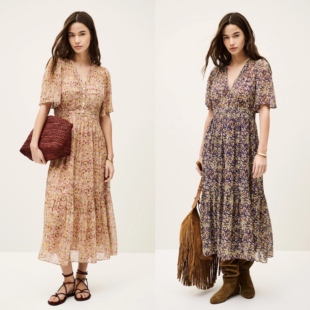 法系bs！巨折！玫瑰庄园~V领收腰~法式浪漫~立体裁剪长款连衣裙