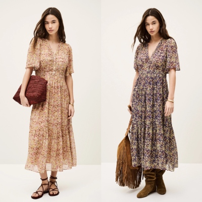 法系bs！巨折！玫瑰庄园~V领收腰~法式浪漫~立体裁剪长款连衣裙