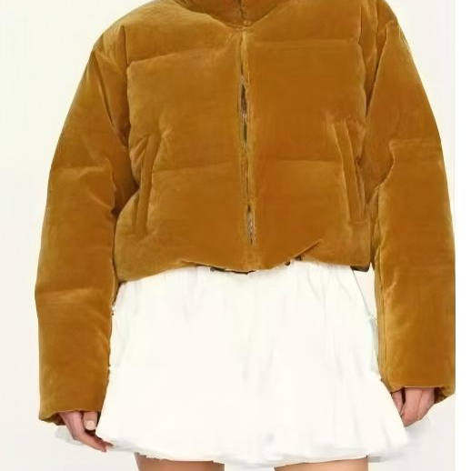 【ITE】琥珀棕丝绒立领羽绒服BY1954