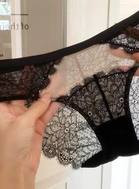 2026夏季新款法式浪漫高端品质蕾丝性感内裤女裆纯棉低腰网纱微透