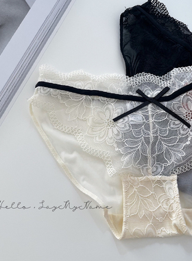 品质蕾丝系列~紫色黑色内裤女2024新款爆款时尚透明透气花边夏季