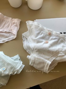 自留日系ins可爱少女纯棉糯内裤女2024新款中低腰包臀舒适弹力好