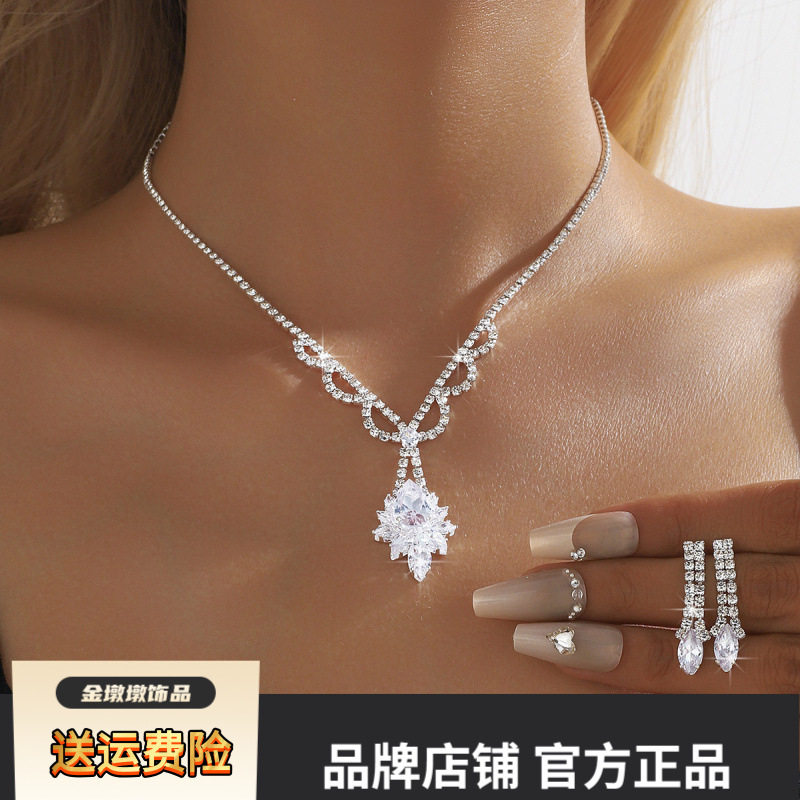 欧美跨境新品轻奢首饰优雅莲花锆