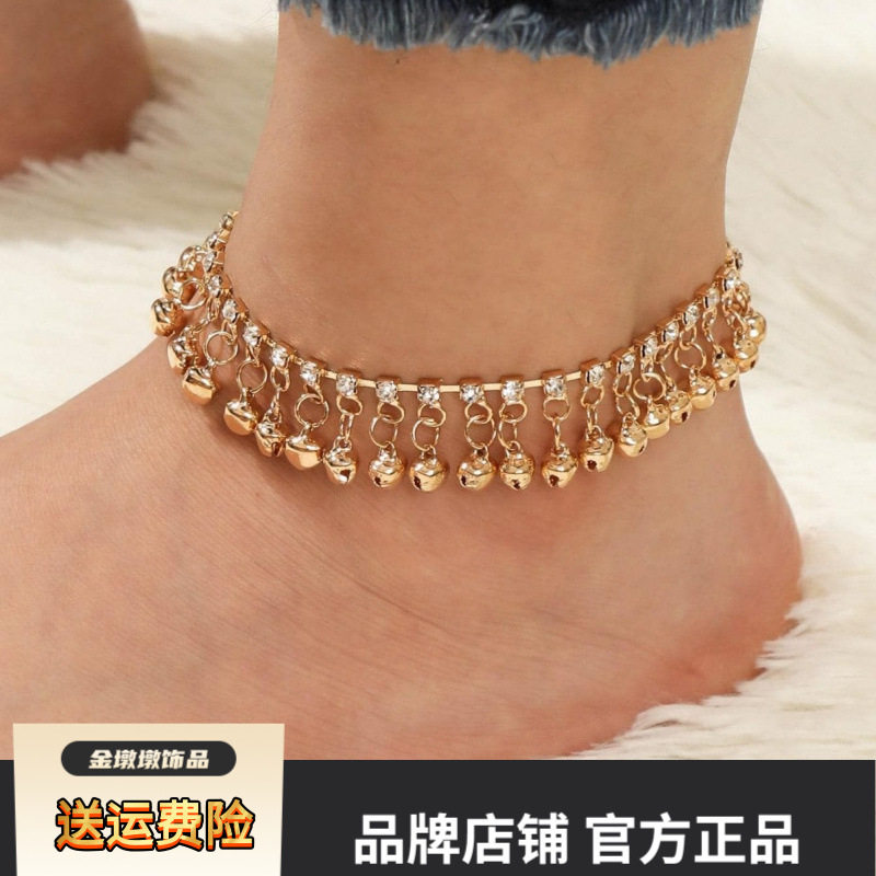 欧美镶钻女士链条脚链性感沙滩脚