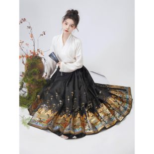 云想原创 明制仿妆花重工织金马面裙日常通勤汉服百搭 遗梦阿房