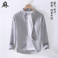 【 French Raindrop Linen 】 Summer 100% linen high-end long-sleeved shirt, casual breathable shirt for men, thin style thumbnail 3