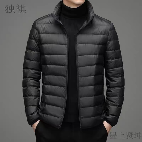 立领轻薄秋冬处理羽棉服男短款品牌连帽中老年轻便薄款断码外套