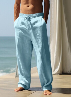 Breathable Summer Casual Trousers Men's Cotton Linen Pants