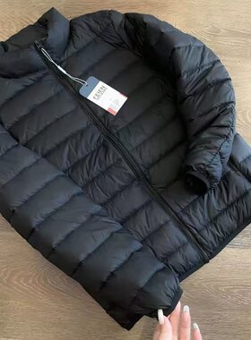 反季秋冬轻薄羽绒棉服男士短款立领连帽中青年轻便薄款外套