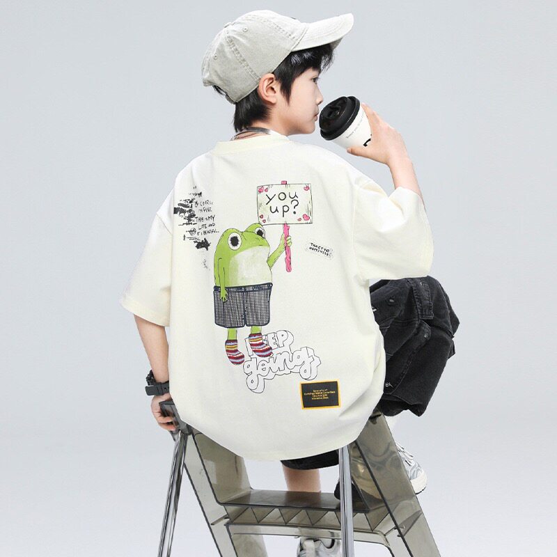 男童夏季短袖T恤2026新款夏装中大童儿童百搭夏款上衣休闲酷帅潮t